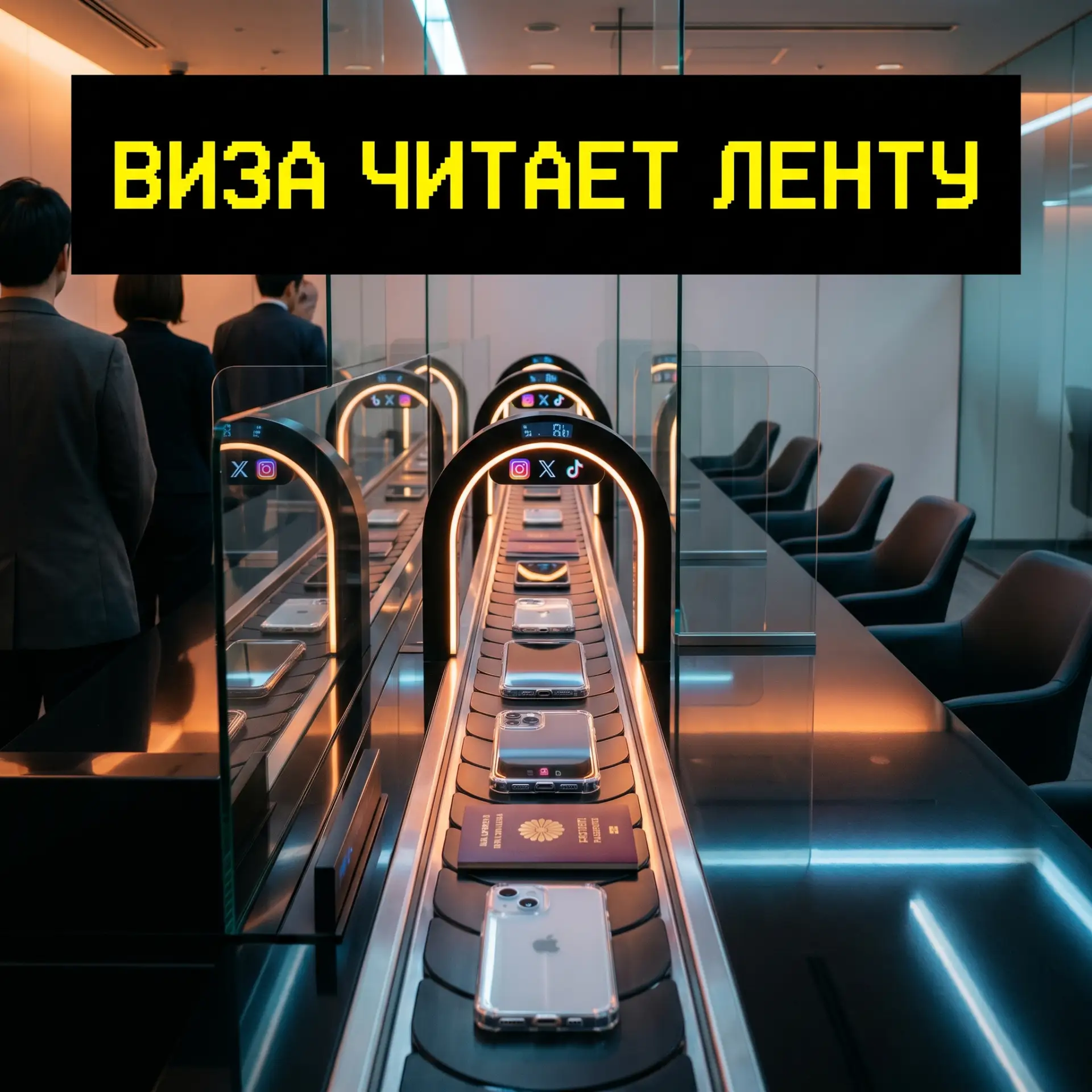 Виза читает ленту